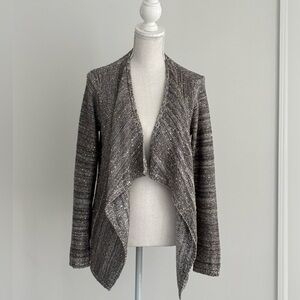 White House Black Market Metallic Gray Cardigan